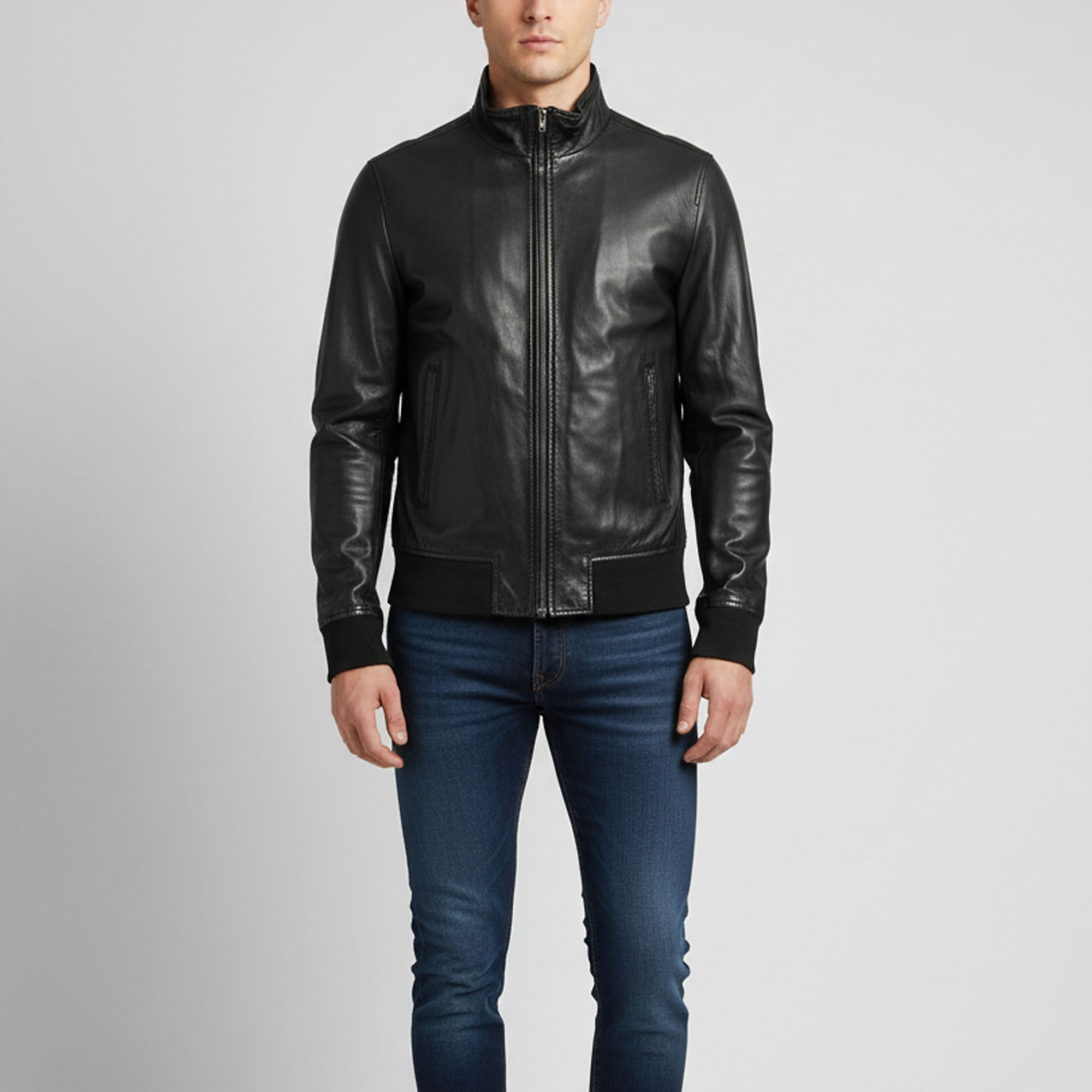 

Dolce & Gabbana Ventanni Leather Zip Up Jacket XXL, Black