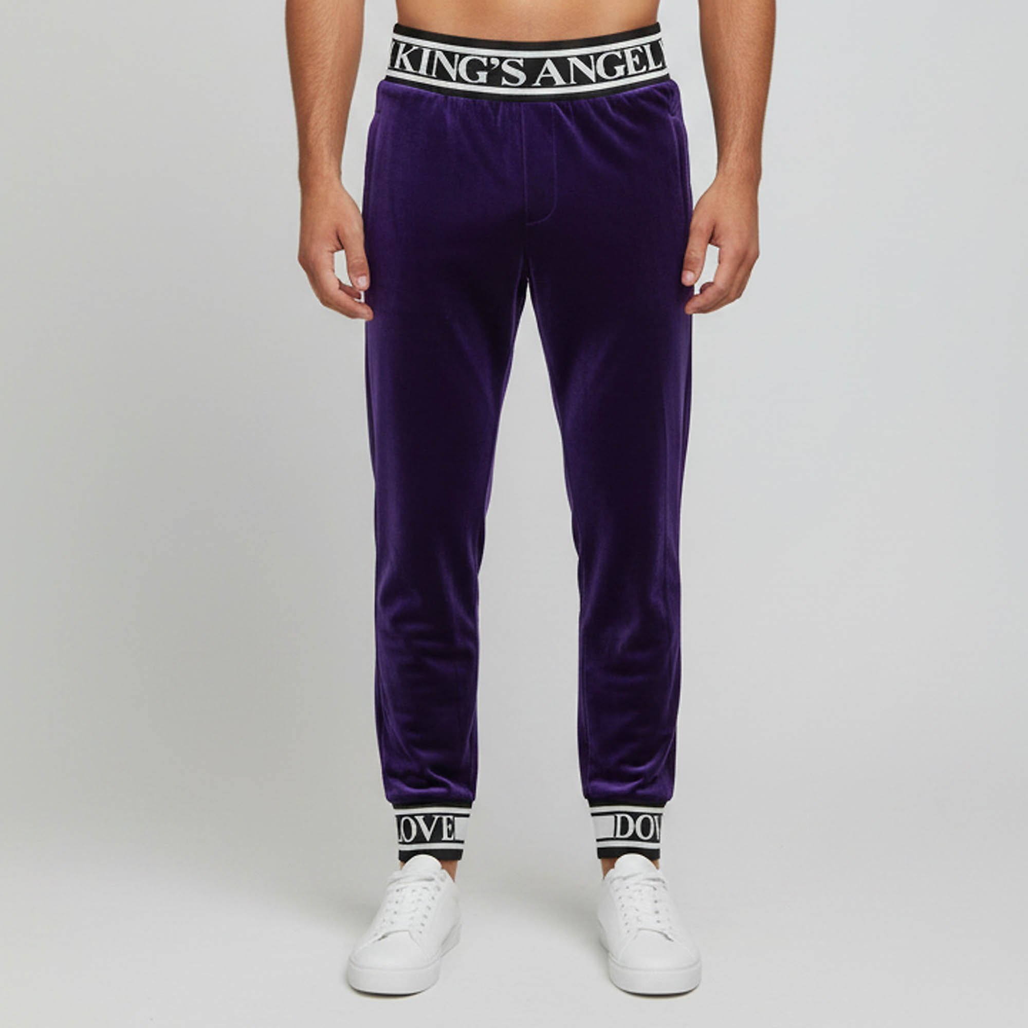 

Dolce & Gabbana Purple Velvet King's Angel Track Pants M