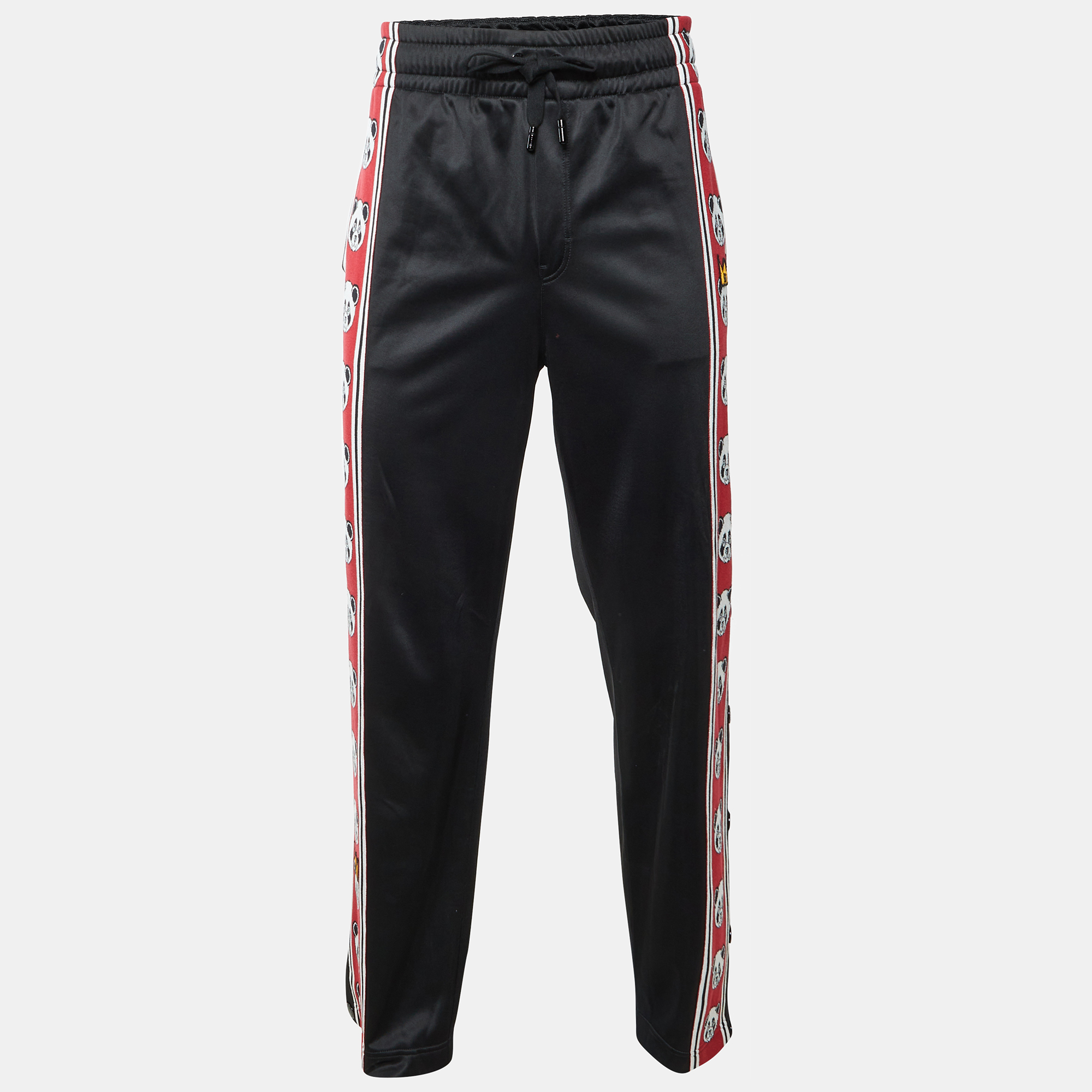 

Dolce & Gabbana Black Side Tape Detail Jersey Track Pants L