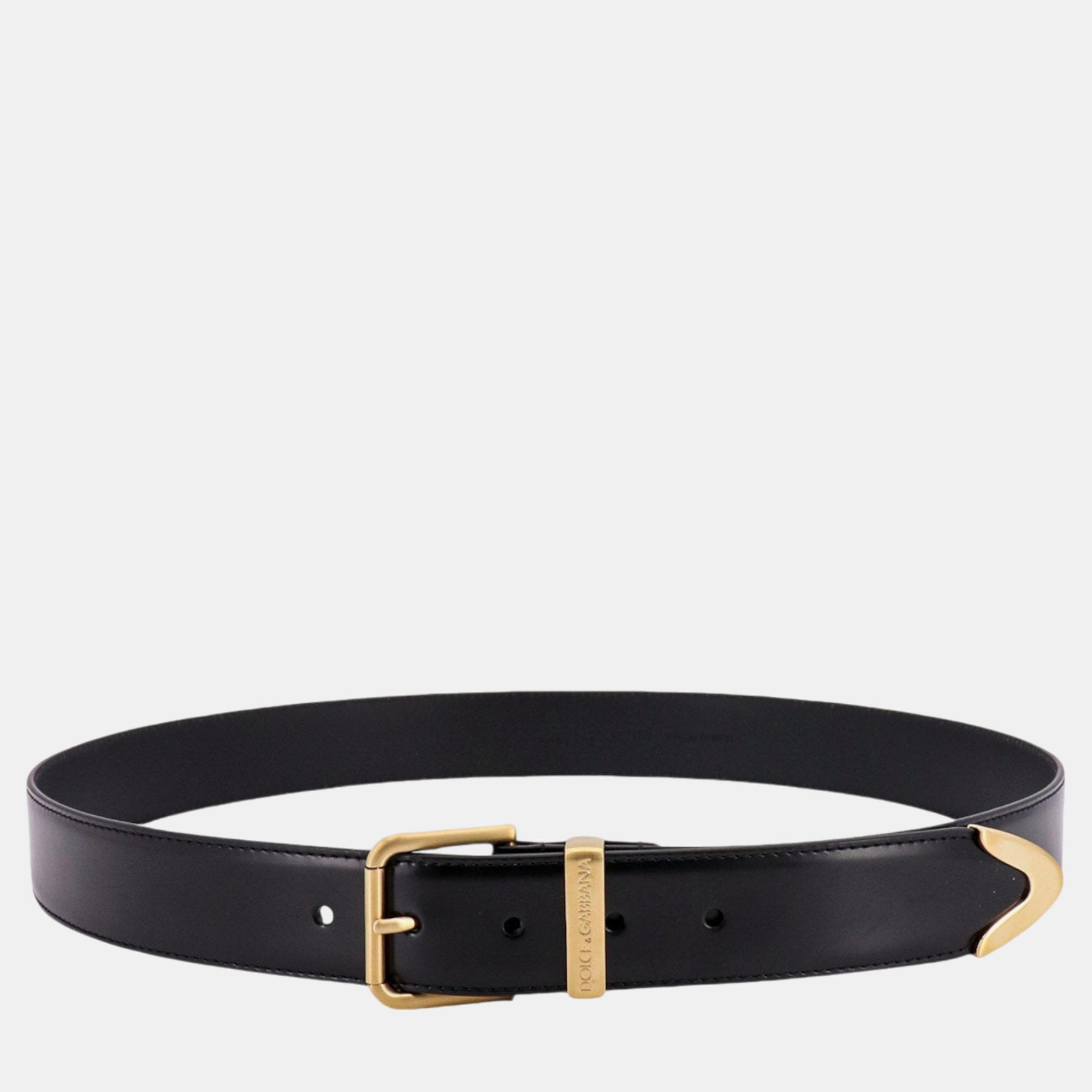 

Dolce & Gabbana Black Leather Buckle Belt