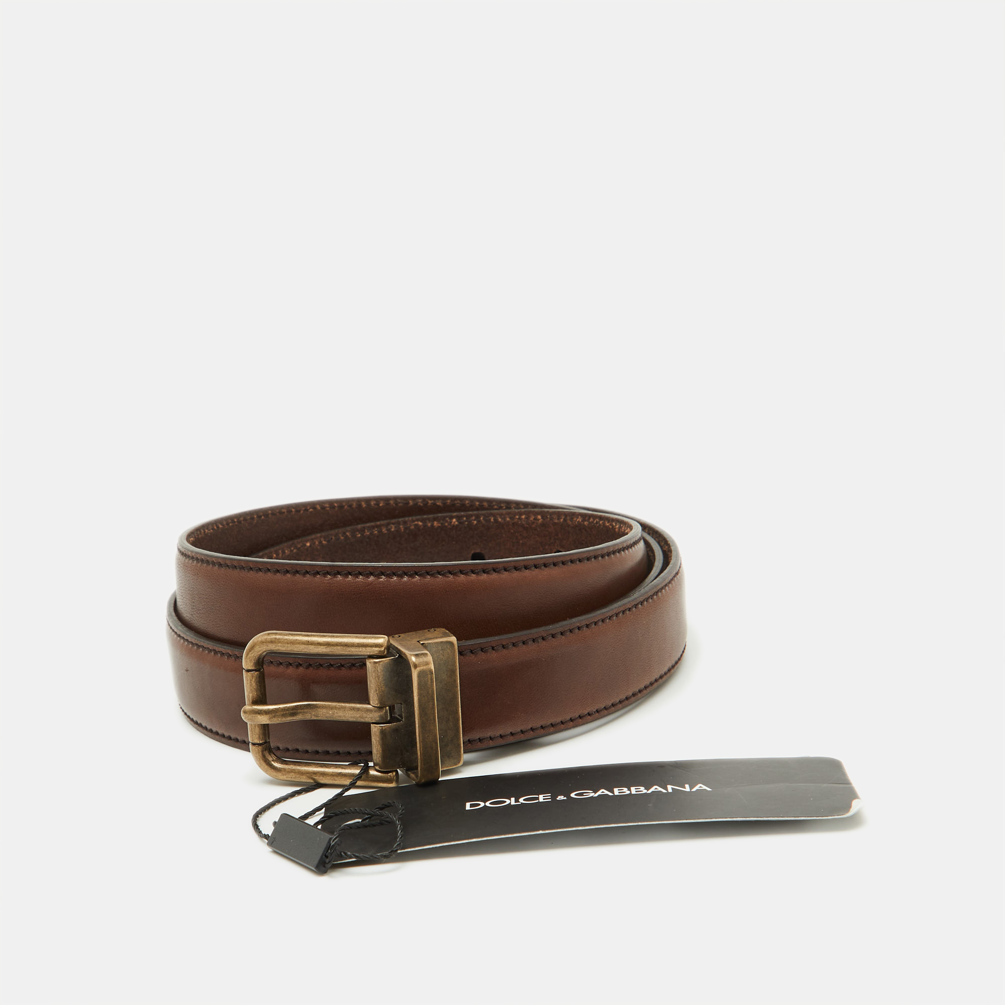 

Dolce & Gabbana Brown Leather Buckle Belt