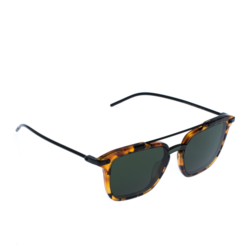 Dolce & Gabbana Havana Camel/Green DG4327F Sunglasses
