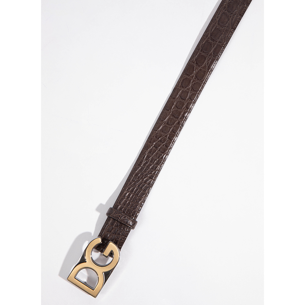 

Dolce & Gabbana Brown Contrasting Logo Belt