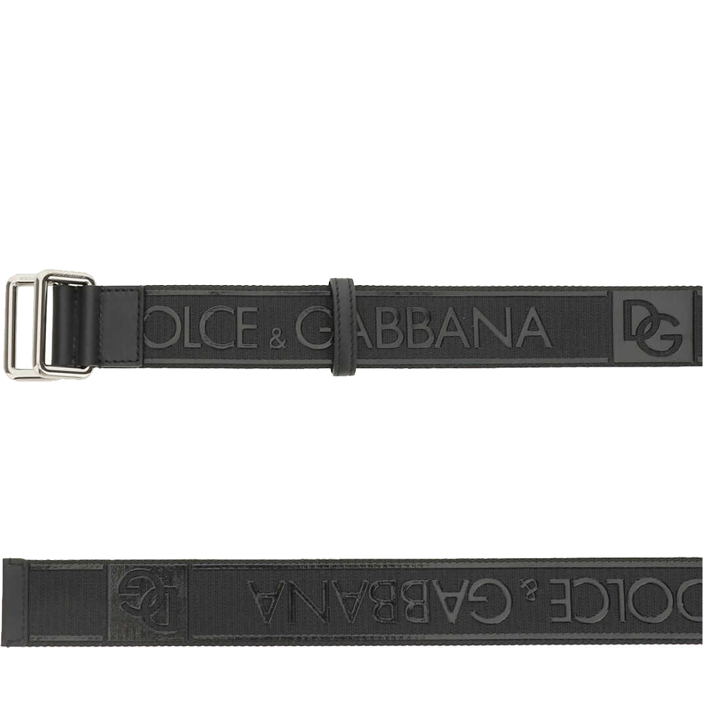 

Dolce & Gabbana Black/Grey Branded tape Belt Size CM 100