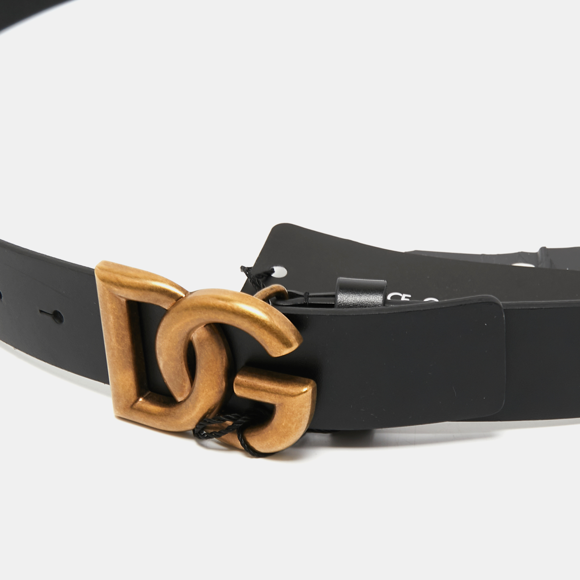 

Dolce & Gabbana Black Leather DG Logo Belt