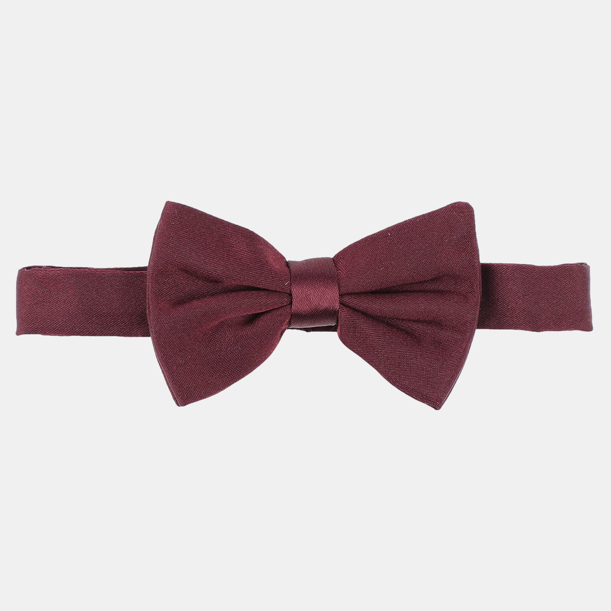 Pre-owned Dolce & Gabbana Burgundy Silk Bow Tie Size I