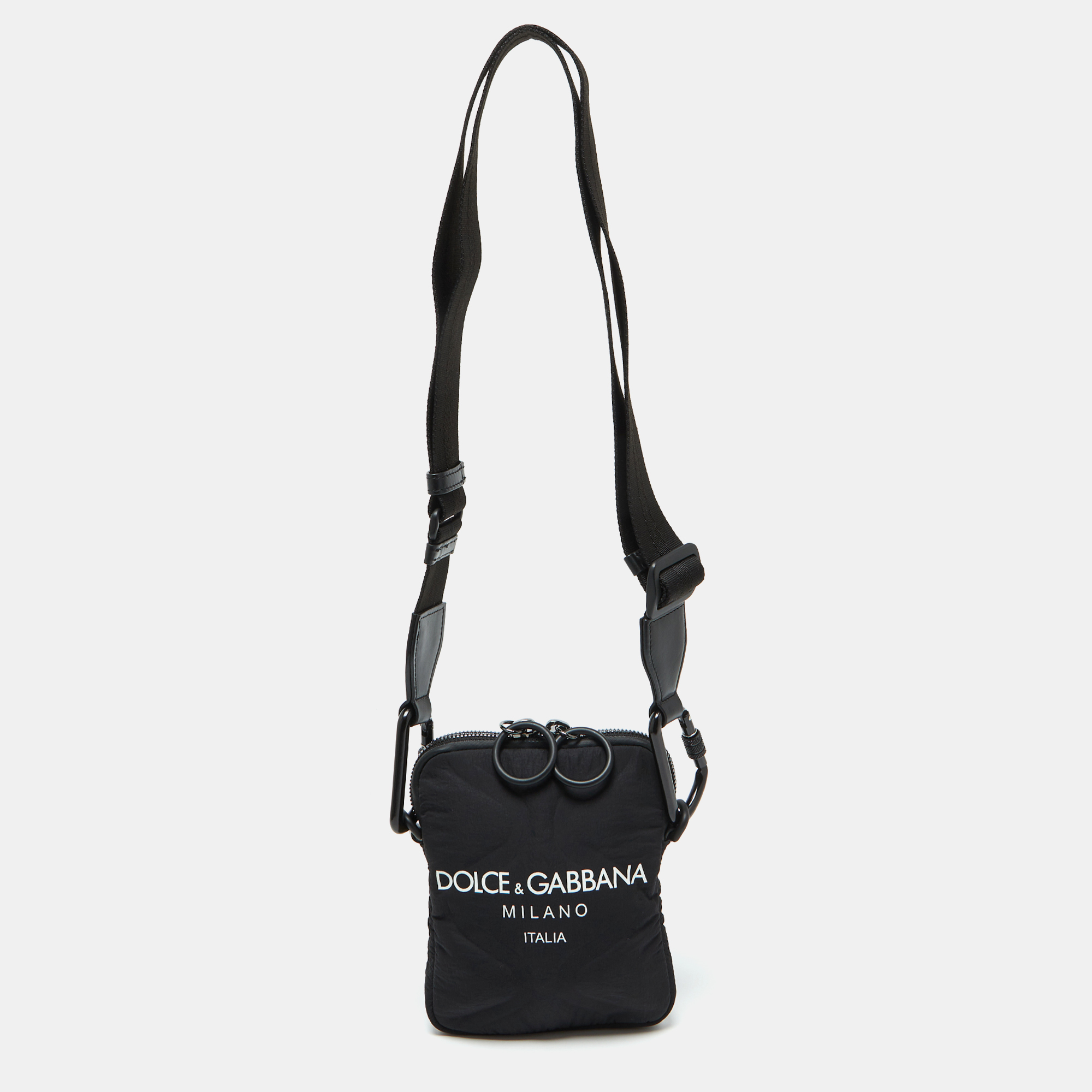 

Dolce & Gabbana Black Nylon Logo Crossbody Bag