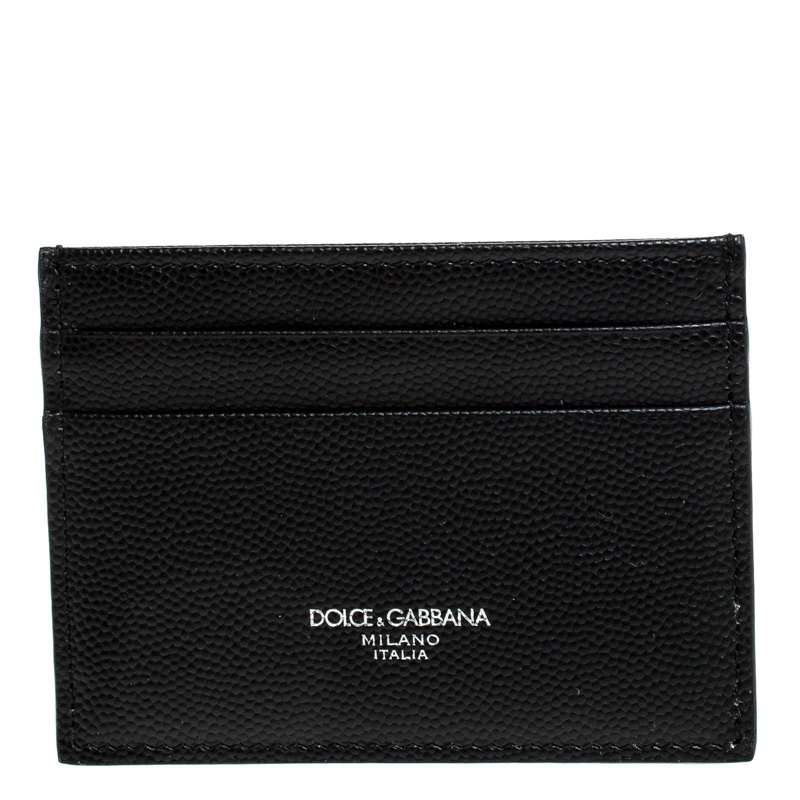 Dolce and Gabbana Black Vitello Leather Card Holder
