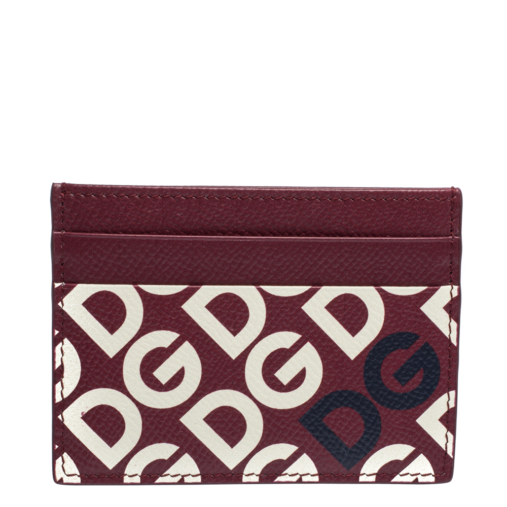 Dolce & Gabbana Multicolor DG Mania Print Leather Card Holder
