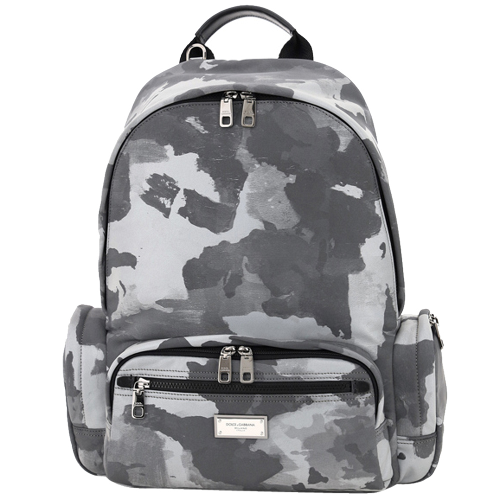 Pre-owned Dolce & Gabbana Grey Camouflage-print Nylon Backpack In Multicolor