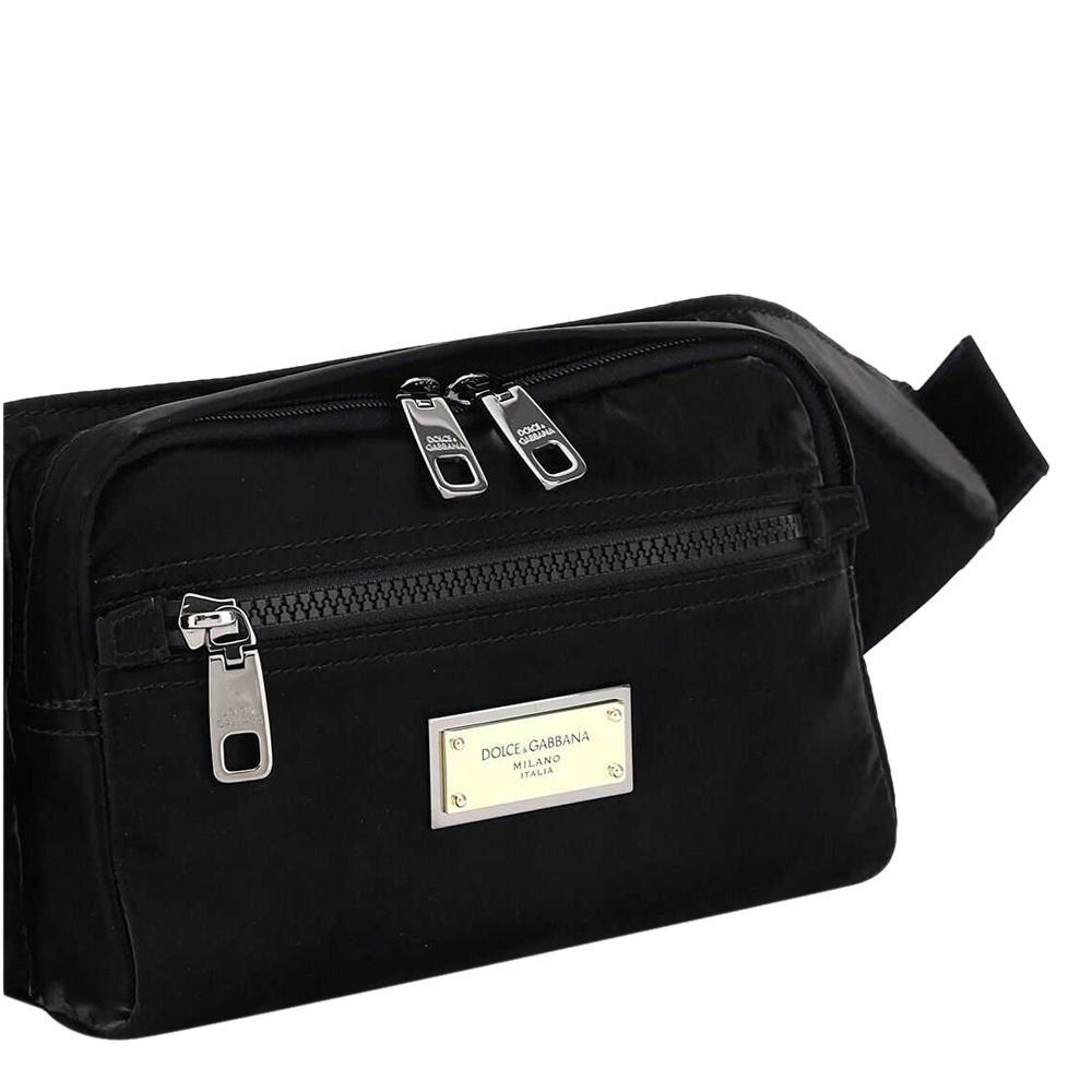 

Dolce & Gabbana Black Nylon Belt Bag