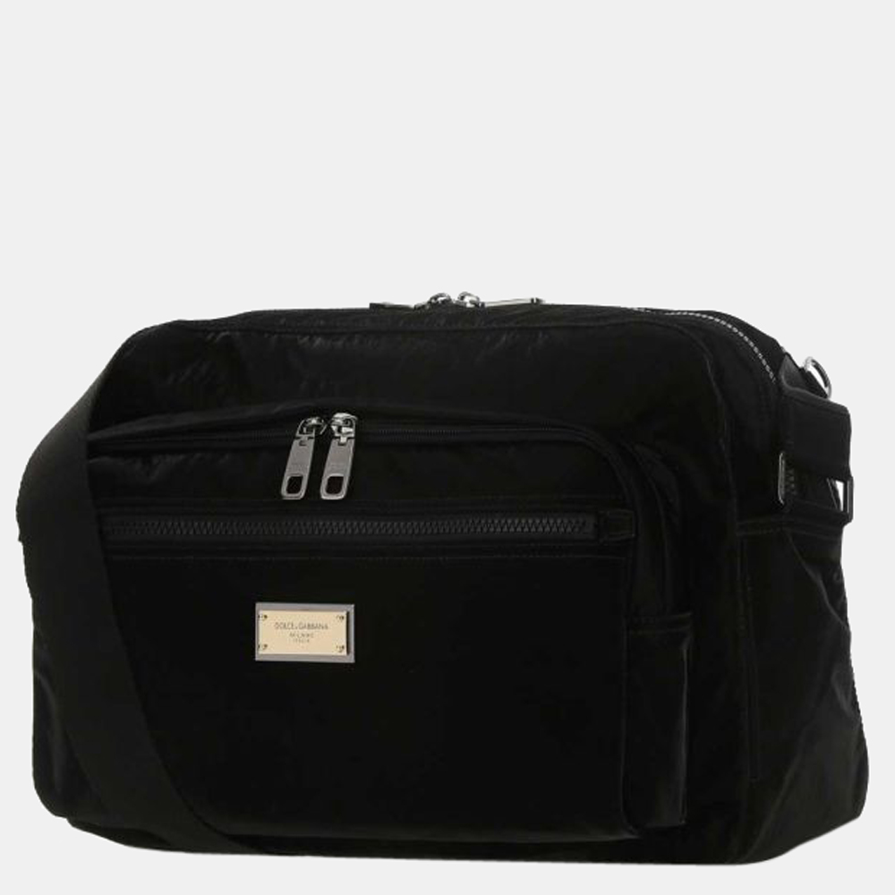 

Dolce & Gabbana Black Nylon Logo Messenger Bag