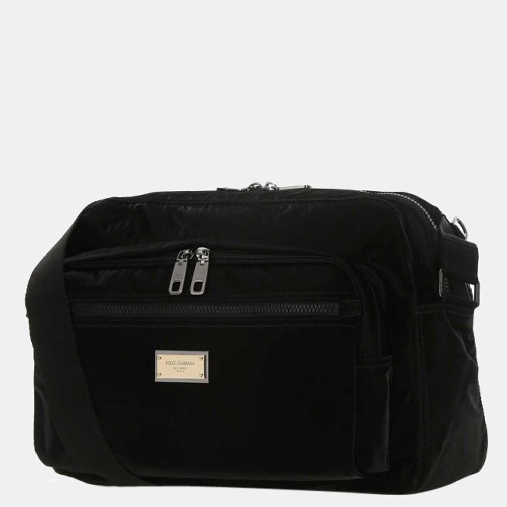 

Dolce & Gabbana Black Nylon Logo Messenger Bag