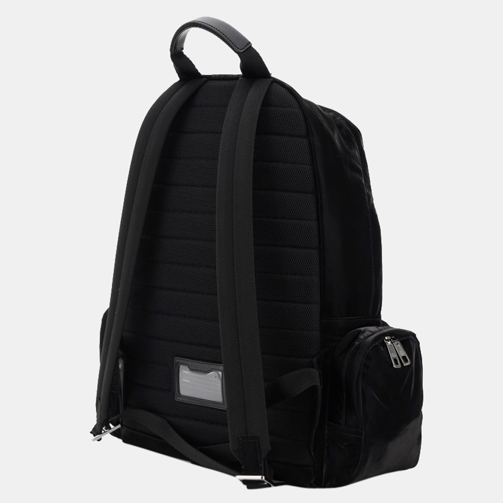 

Dolce & Gabbana Black Nylon Logo Plaque Zipped Backpack