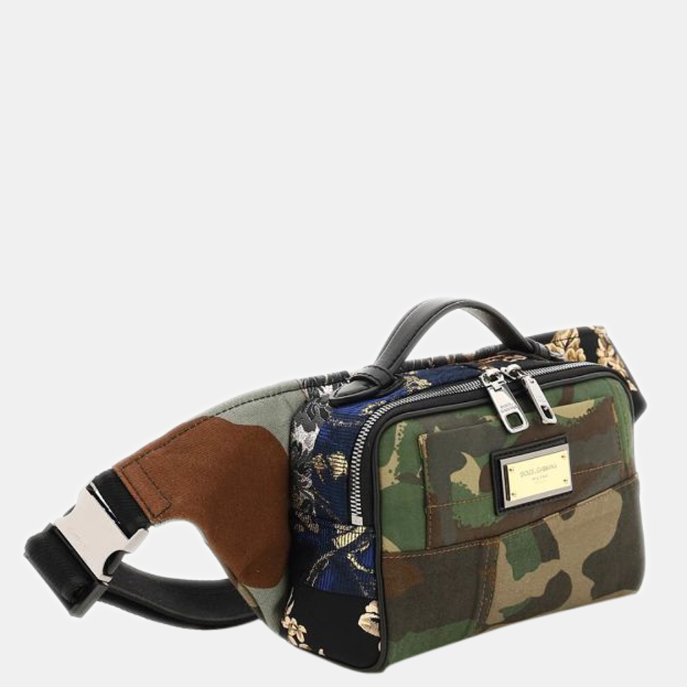 

Dolce & Gabbana Multi Leather Patchwork Camouflage Belt Bag, Multicolor