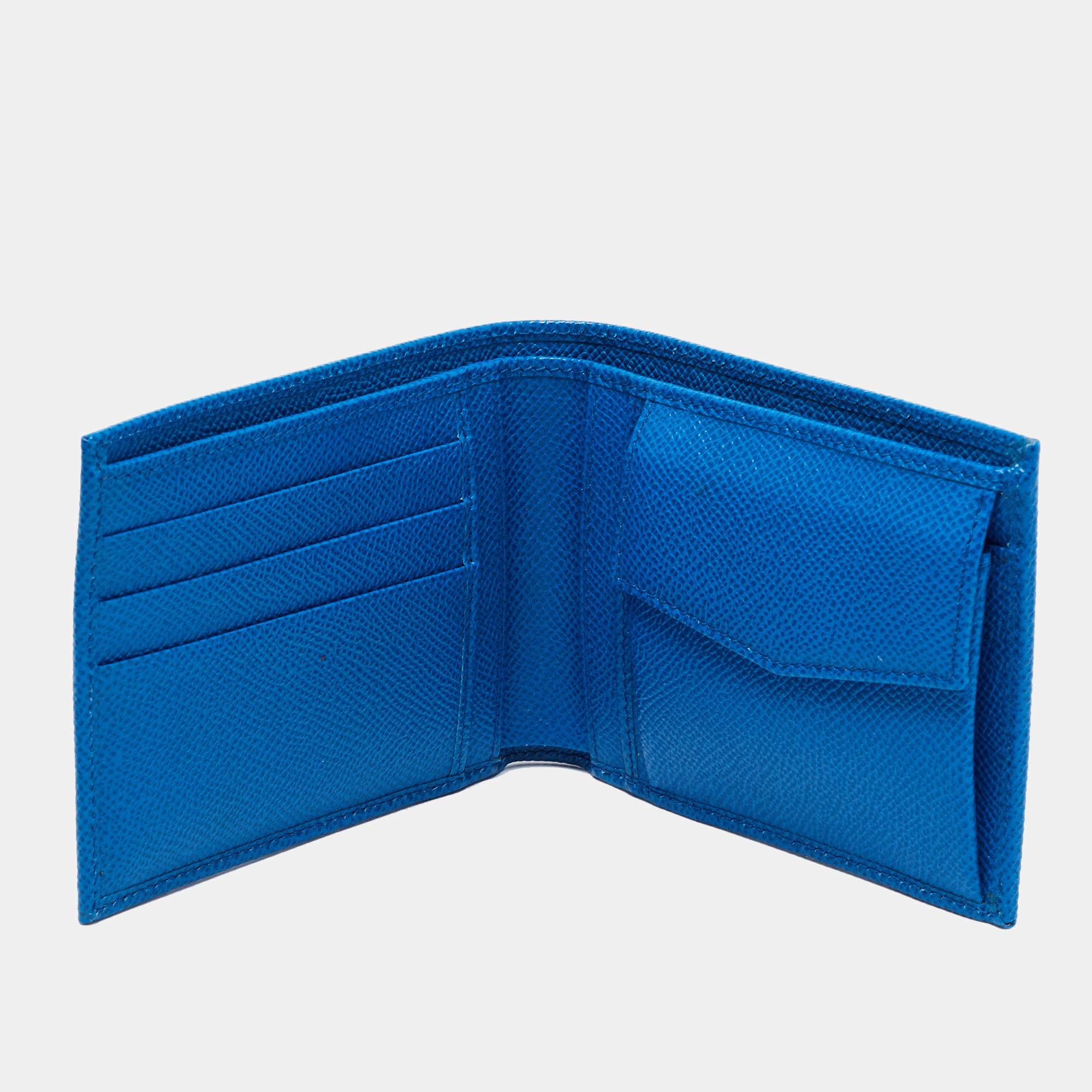 

Dolce & Gabbana Blue Leather Logo Bifold Compact Wallet