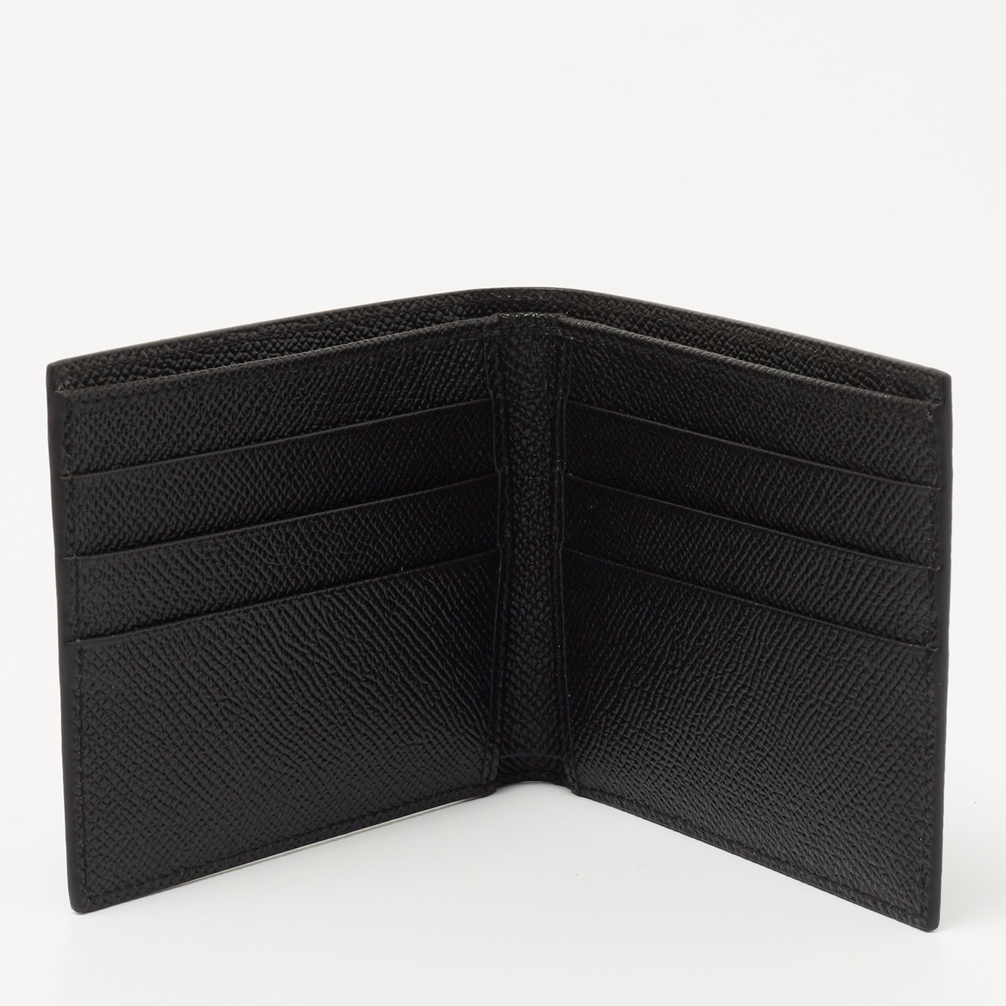 

Dolce & Gabbana Black Leather Logo Plaque Bifold Wallet