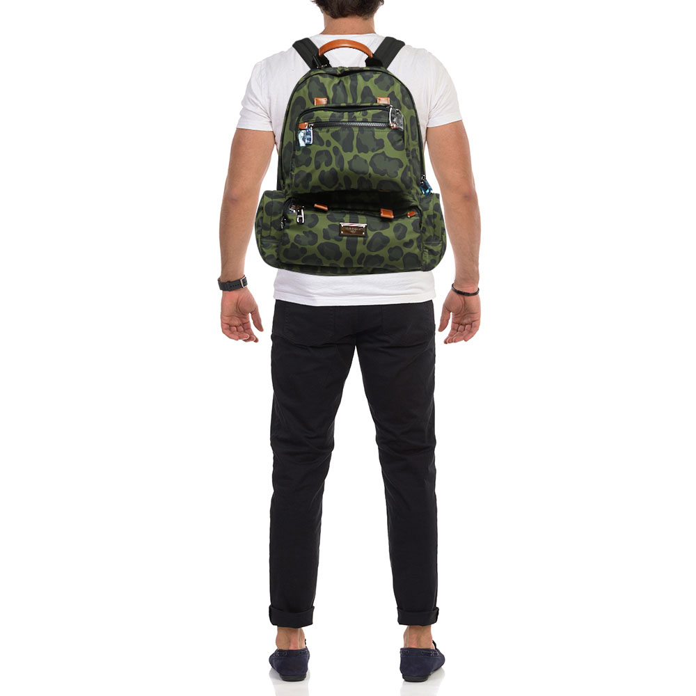 

Dolce & Gabbana Green Leopard Print Backpack