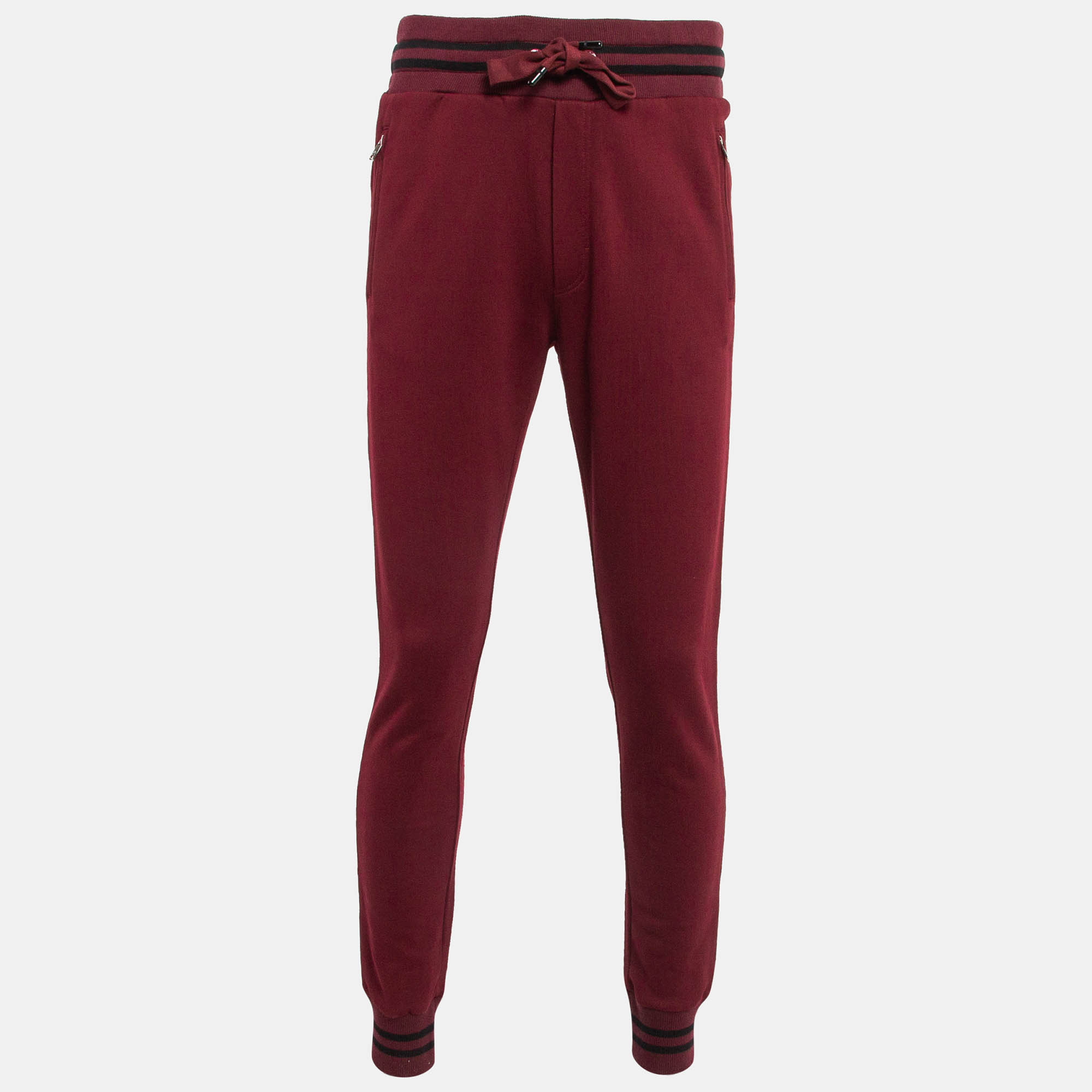 

Dolce & Gabbana Burgundy Cotton Knit Jogger Pants S