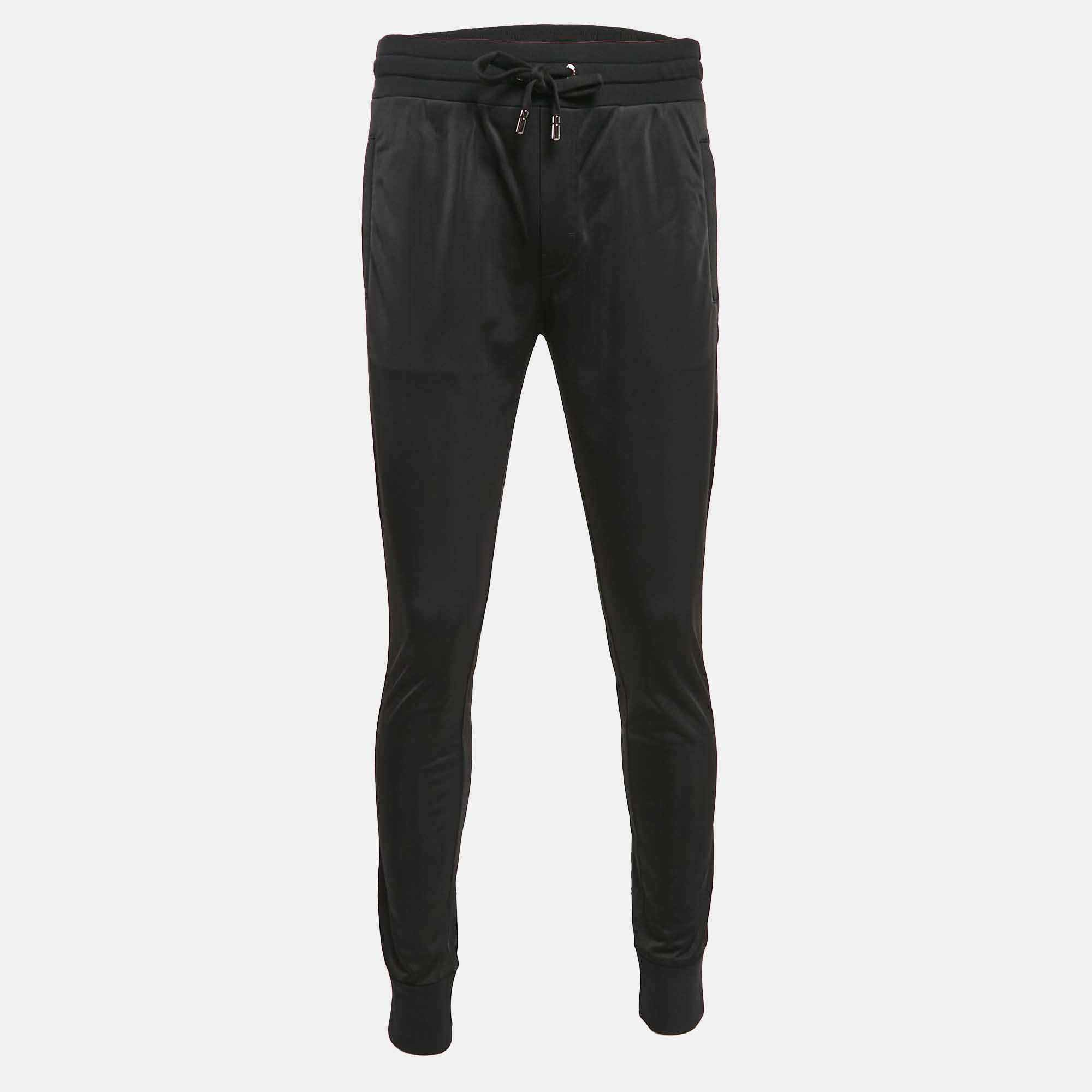 

Dolce & Gabbana Black Jersey Jogger Pants M