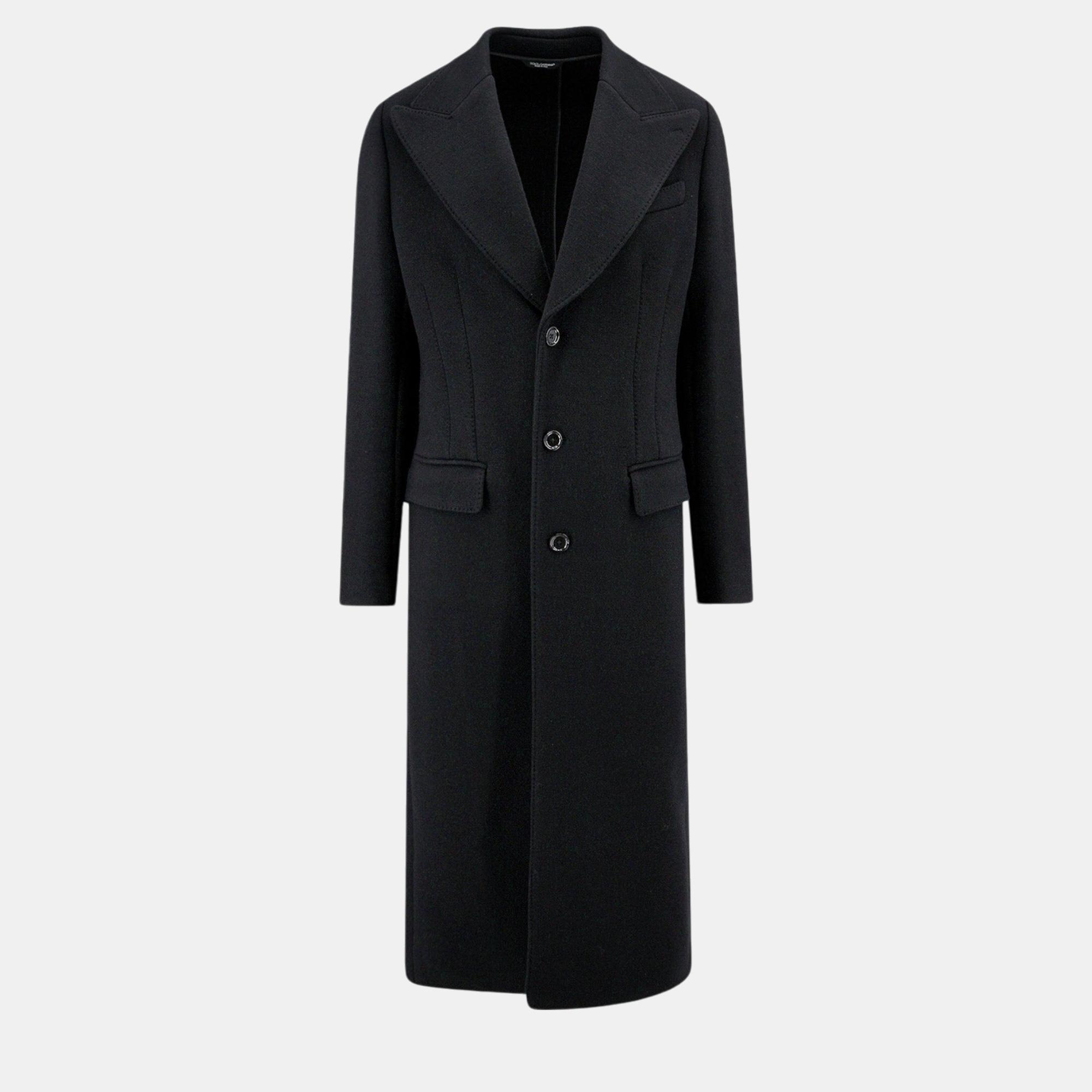 

Dolce & Gabbana Black Virgin wool blend flared Coat