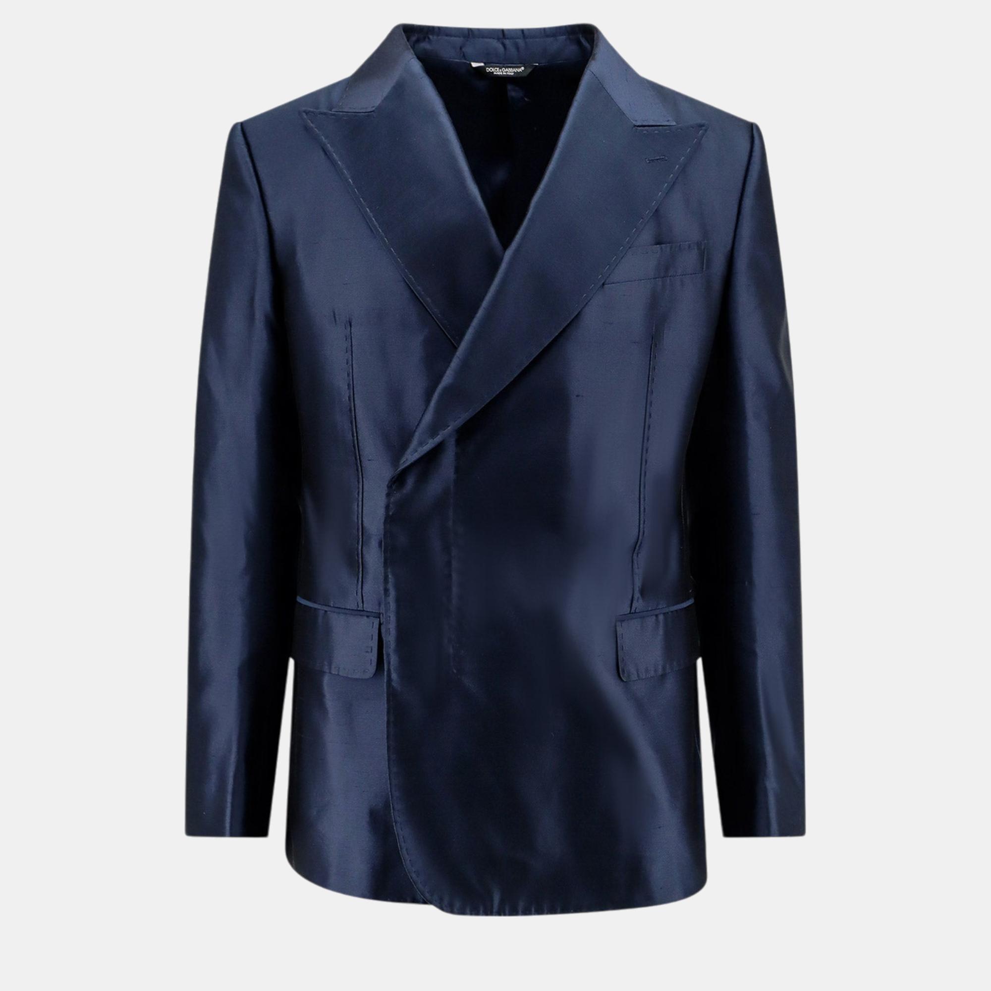 

Dolce & Gabbana Blue Satin Blazer