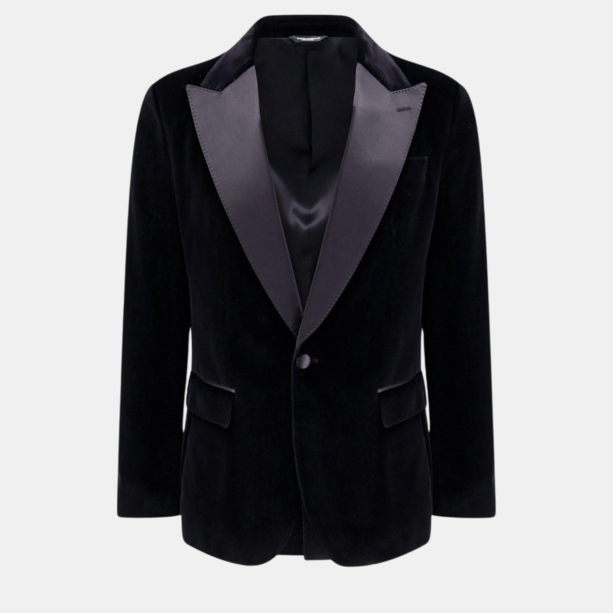 

Dolce & Gabbana Black Velvet Sicilia Blazer IT