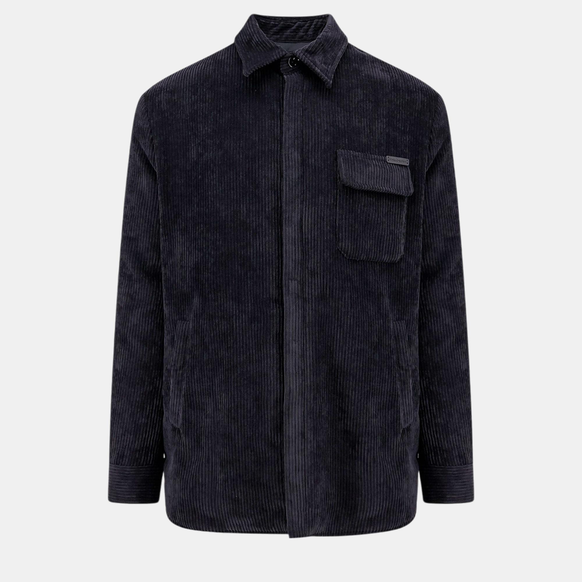 

Dolce & Gabbana Black Corduroy Padded Shirt IT