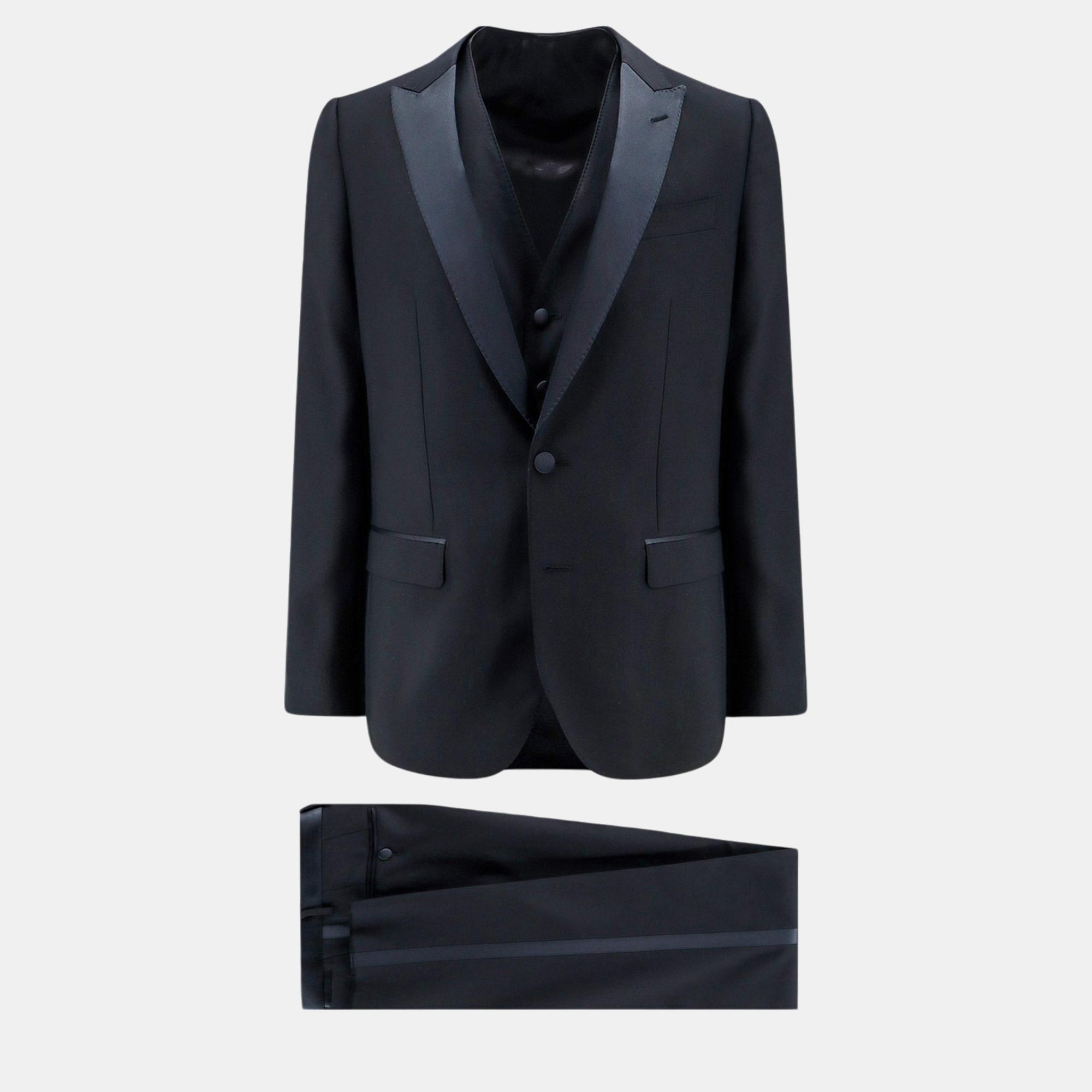 

Dolce & Gabbana Blue Virgin Wool Blend Tuxedo Suit IT