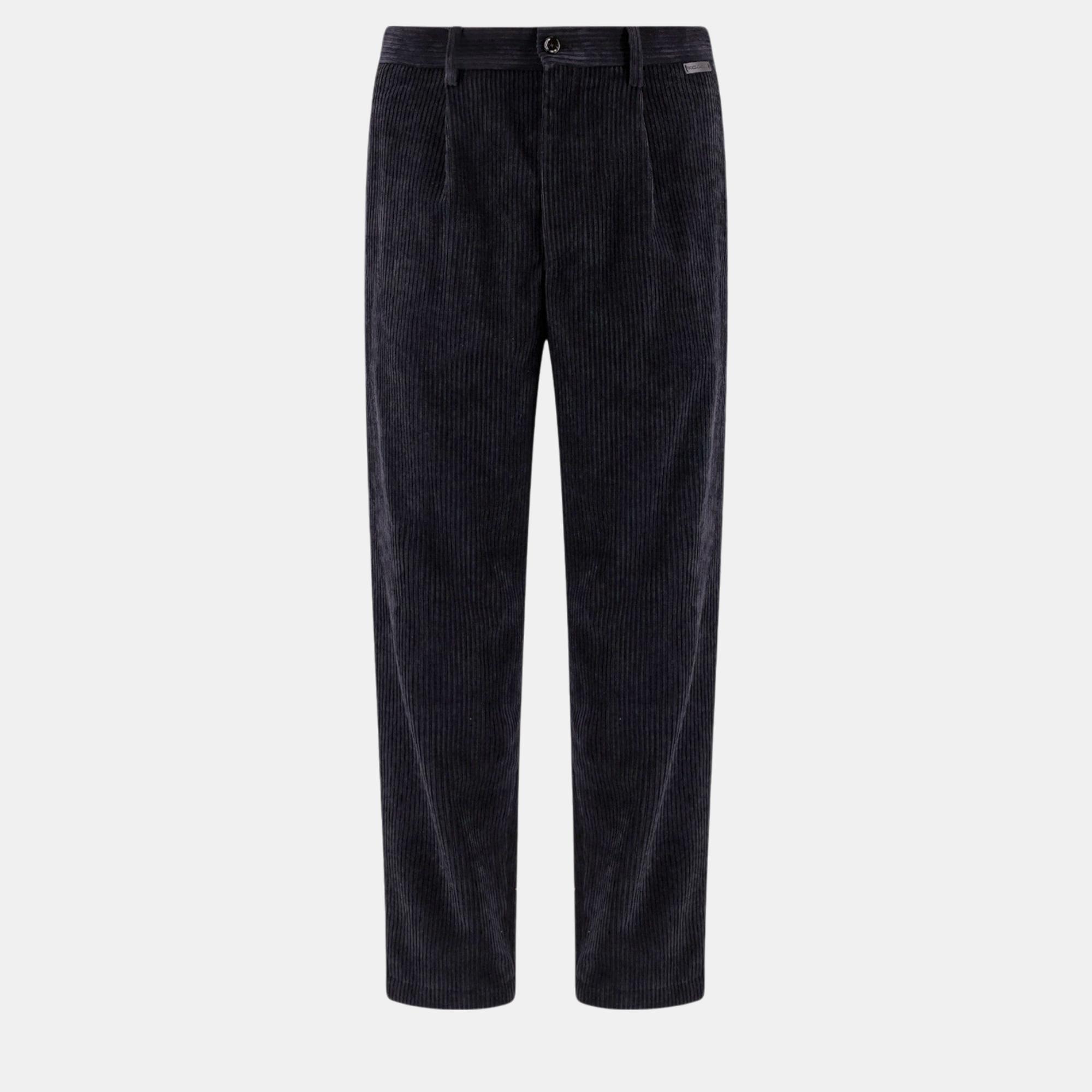 

Dolce & Gabbana Black Corduroy Trouser Pants IT