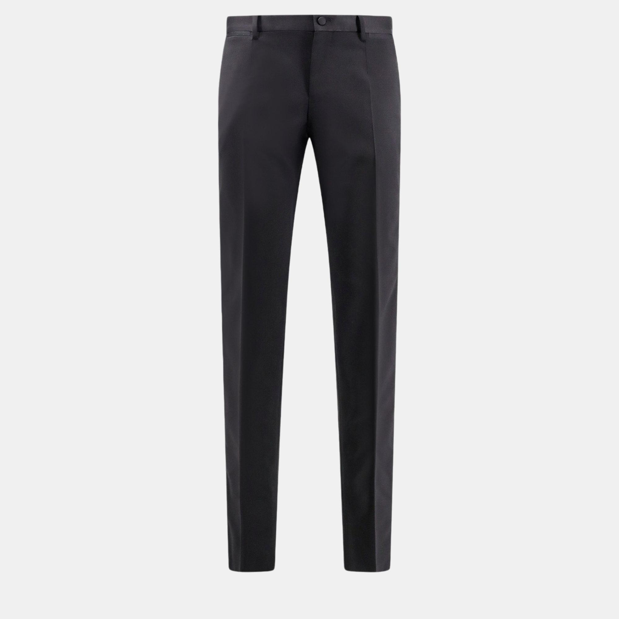 

Dolce & Gabbana Black Virgin Wool And Silk Trouser Pants IT