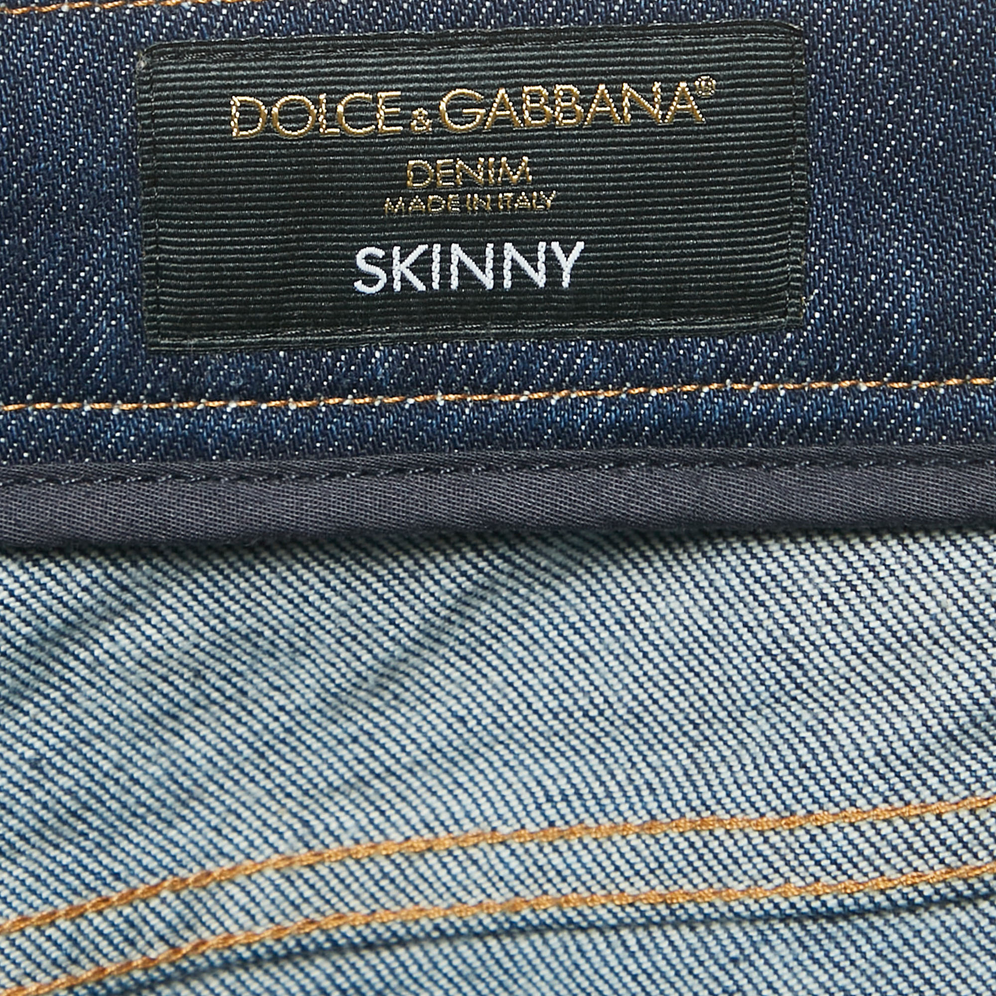 Dolce & Gabbana Navy Blue Denim Skinny Fit Jeans M Waist 31