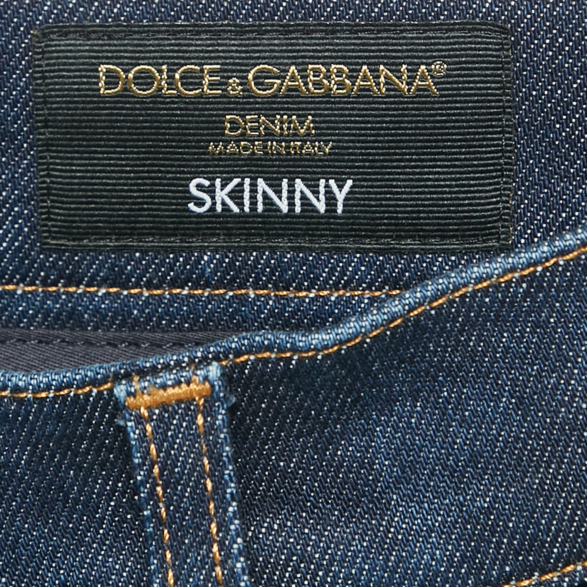 Dolce & Gabbana Navy Blue Denim Skinny Fit Jeans M Waist 31