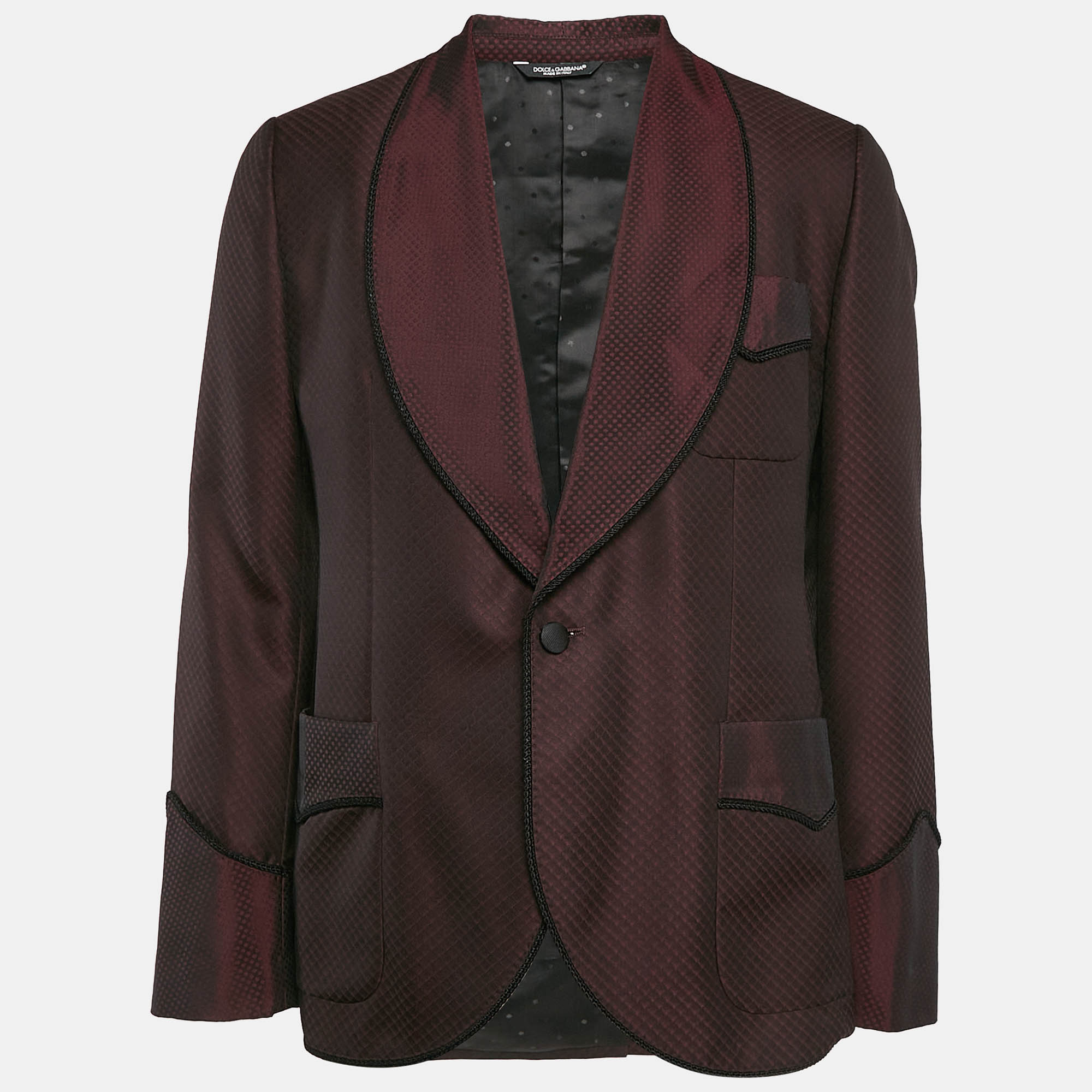 

Dolce & Gabbana Burgundy Wool Blend Tailored Blazer XL