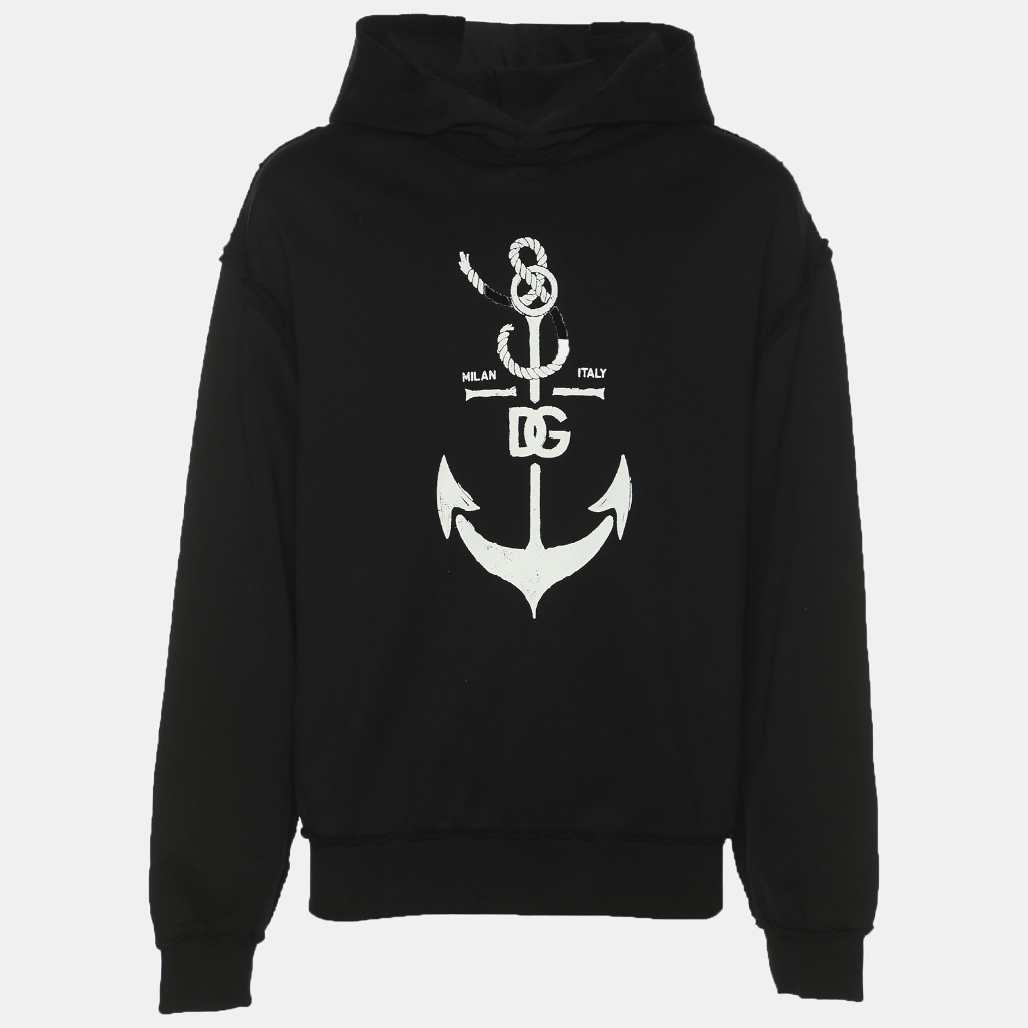 

Dolce & Gabbana Black Knit Marina Print Hoodie S