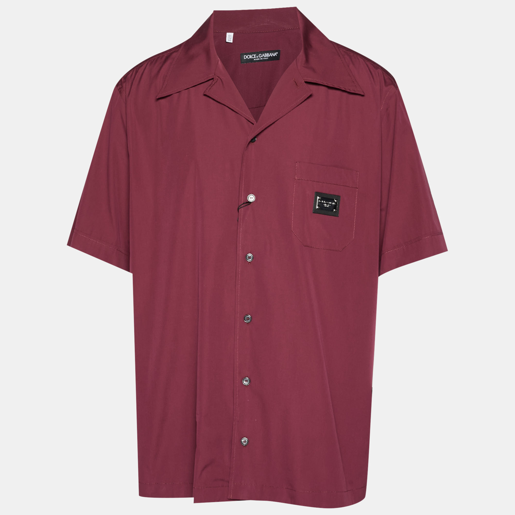 

Dolce & Gabbana Burgundy Cotton Bowling Shirt 3XL