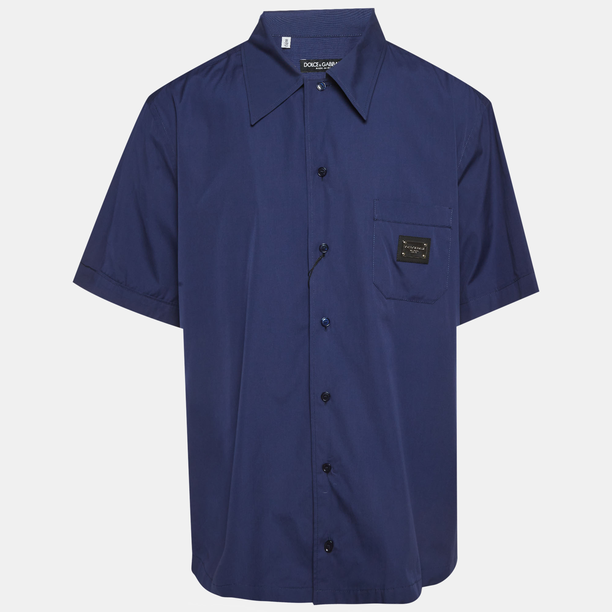 

Dolce & Gabbana Navy Blue Cotton Short Sleeve Shirt 4XL