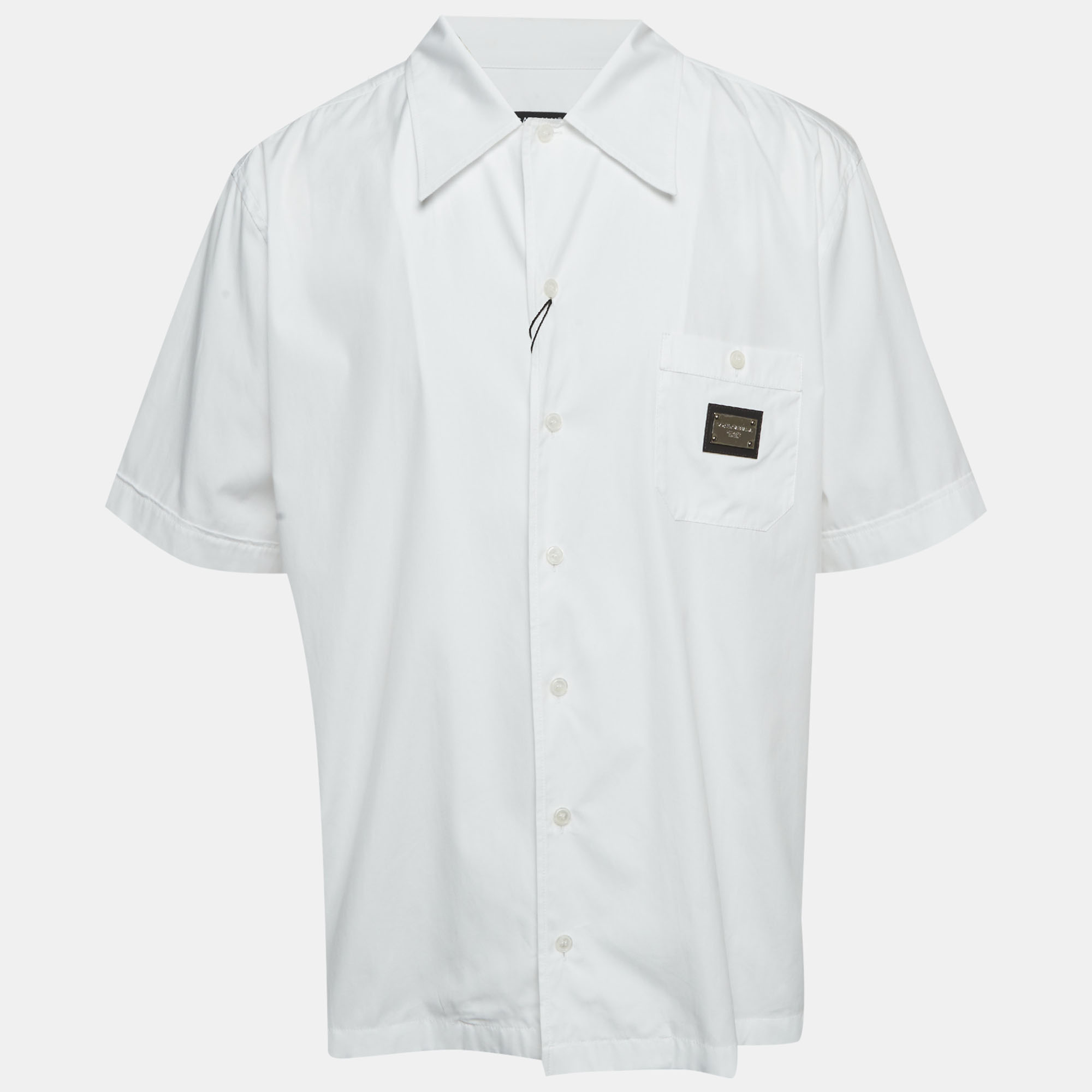 

Dolce & Gabbana White Cotton Short Sleeve Shirt 3XL