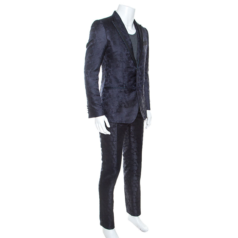 

Dolce & Gabbana Midnight Blue Jacquard Suit