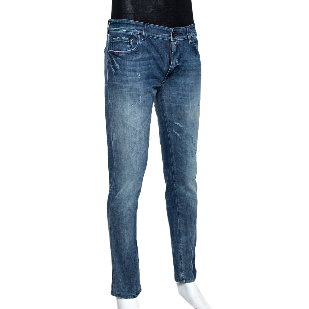 

Dolce & Gabbana 14 Indigo Medium Wash Stretch Denim Jeans, Blue