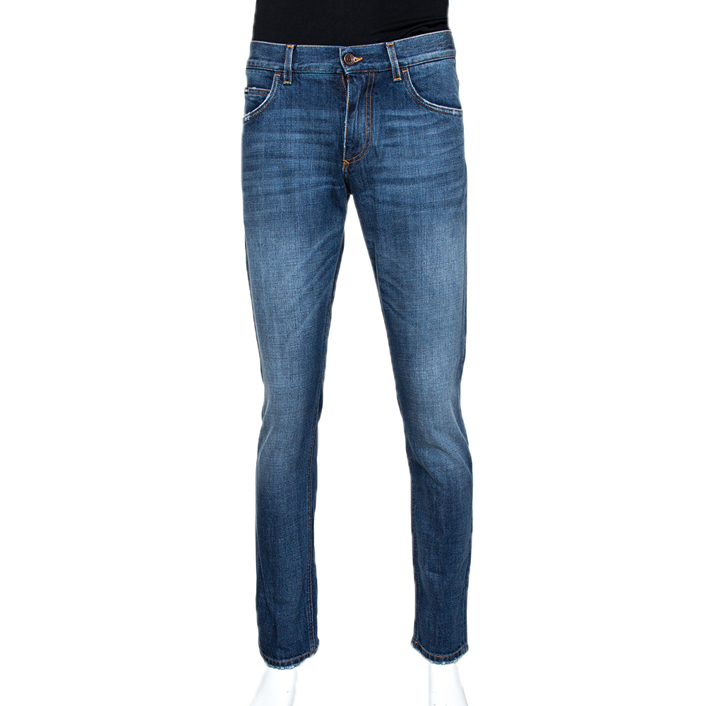 مملوكة مسبقًا Dolce & Gabbana Blue Denim Regular Slim Jeans IT 48