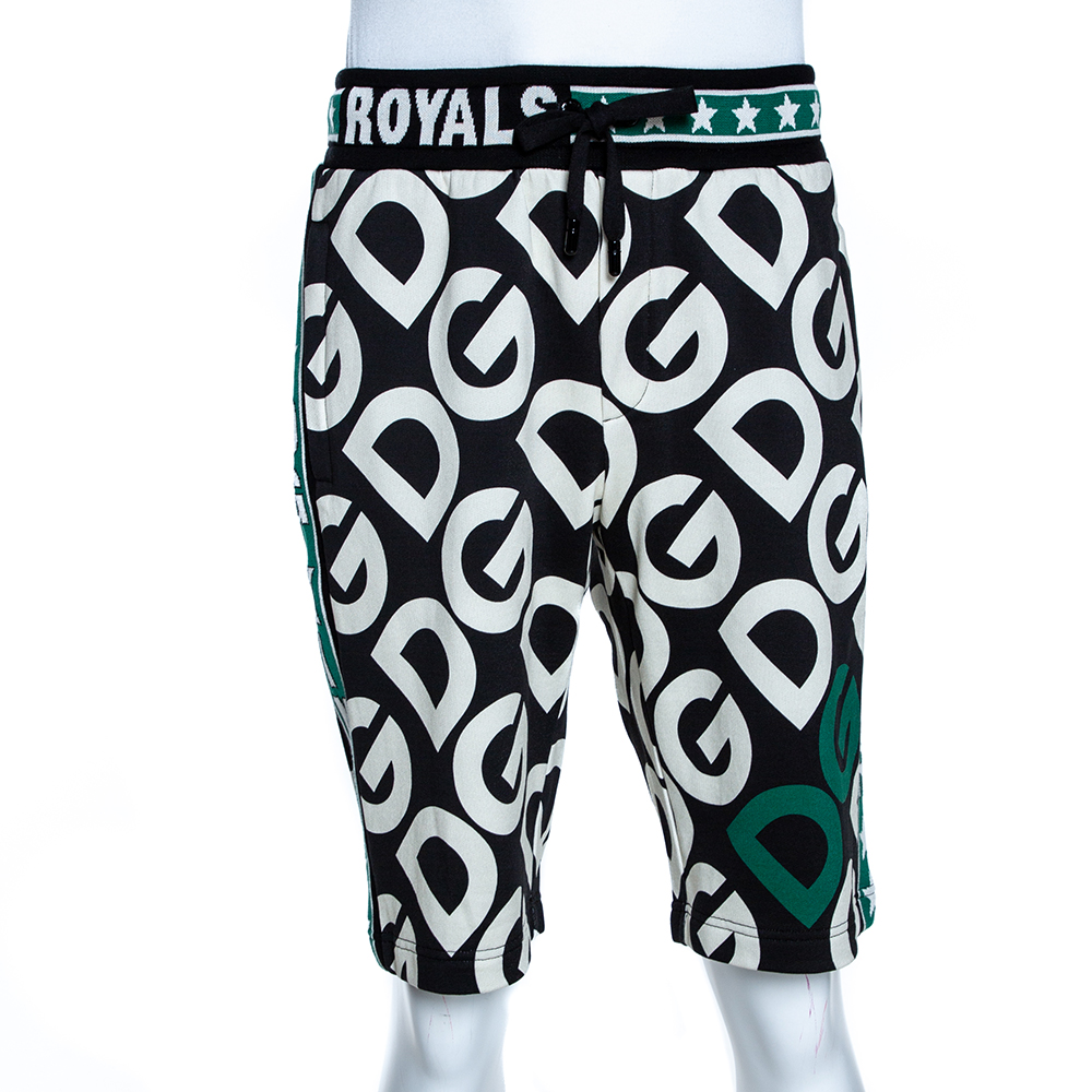 مملوكة مسبقًا بنطلون رياضي دولتشي أند غابانا جيرسيه قطن مطبوع دي جي مانيا متعدد الألوان مقاس إيطالي 46