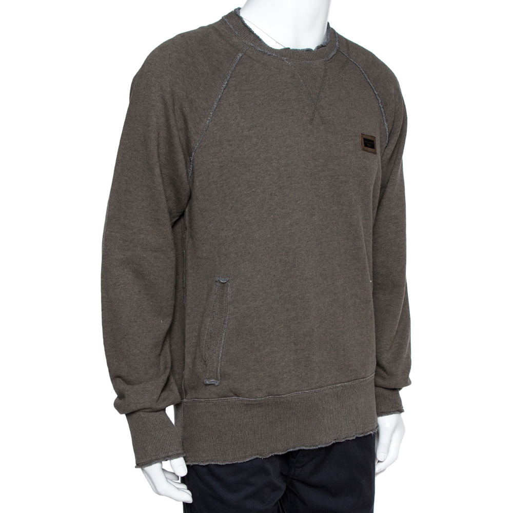 

Dolce & Gabbana Grey Cotton Knit Sweatshirt, Green