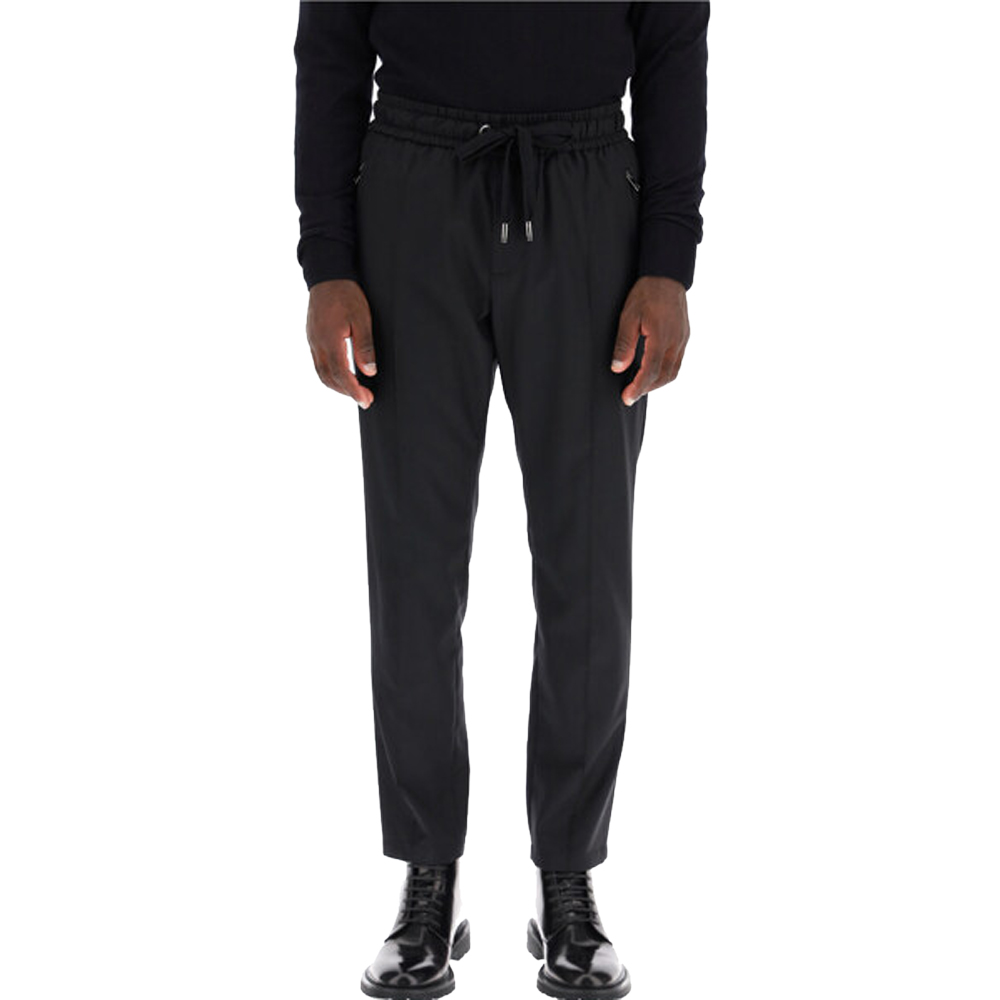 

Dolce & Gabbana Black Stretch Wool Jogging Pants Size EU 48