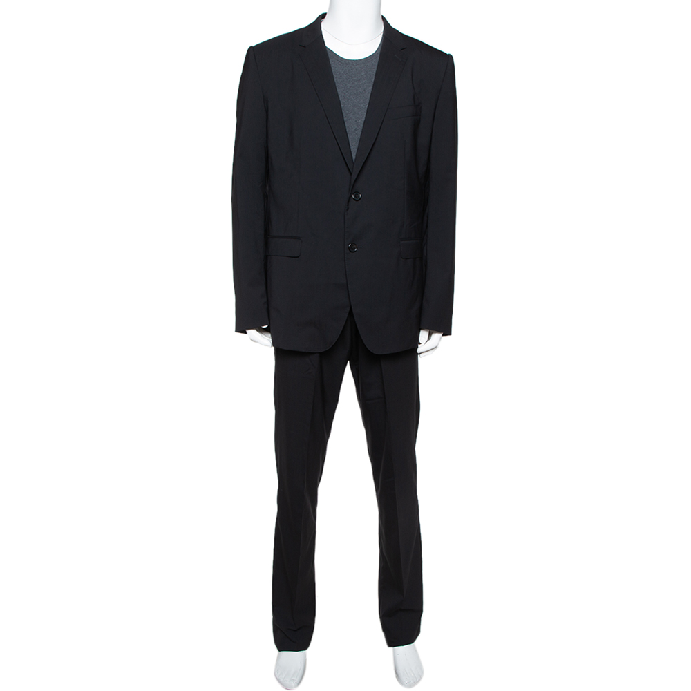 Pre-owned Dolce & Gabbana Black Wool Tailored Martini Suit 4xl