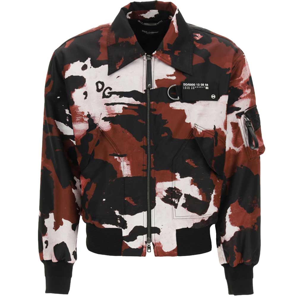 Pre-owned Dolce & Gabbana Multicolor Camouflage Nylon Bomber Jacket Size M