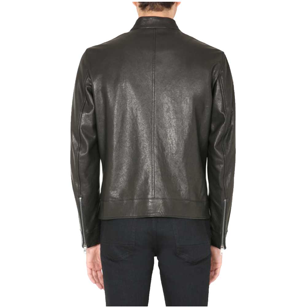 

Dolce & Gabbana Black Leather zipped Jacket EU 50