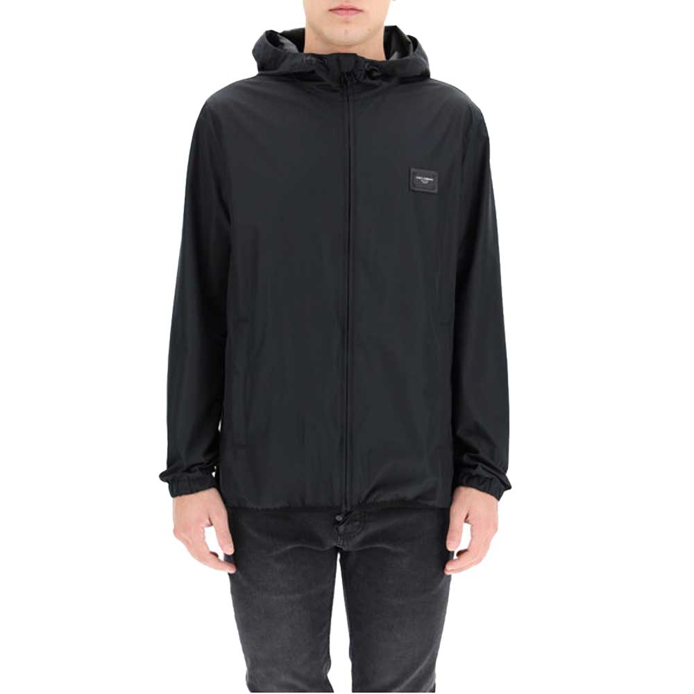 

Dolce & Gabbana Black Nylon Hooded Jacket Size EU 52