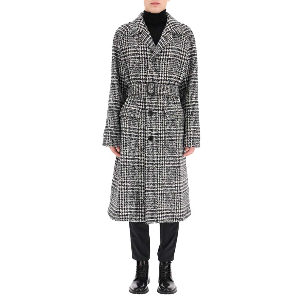 

Dolce & Gabbana Prince Of Wales Coat Size EU 46, Black