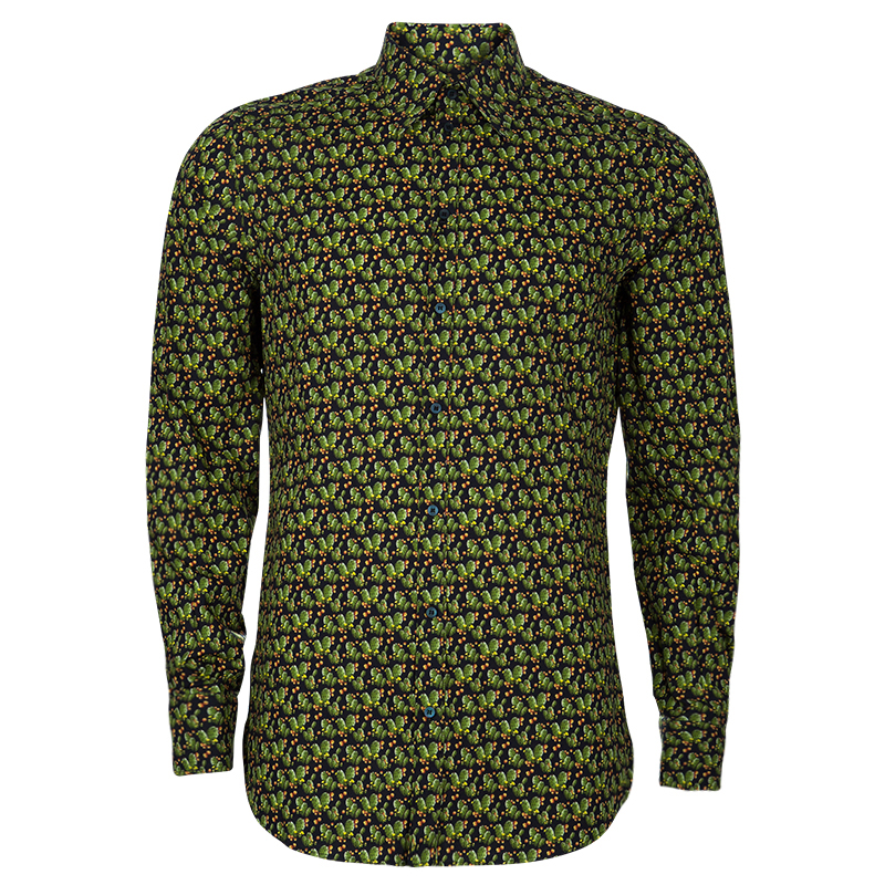 Pre Owned قميص دولتشي أند غابانا كاكتاس أخضر رجالي L